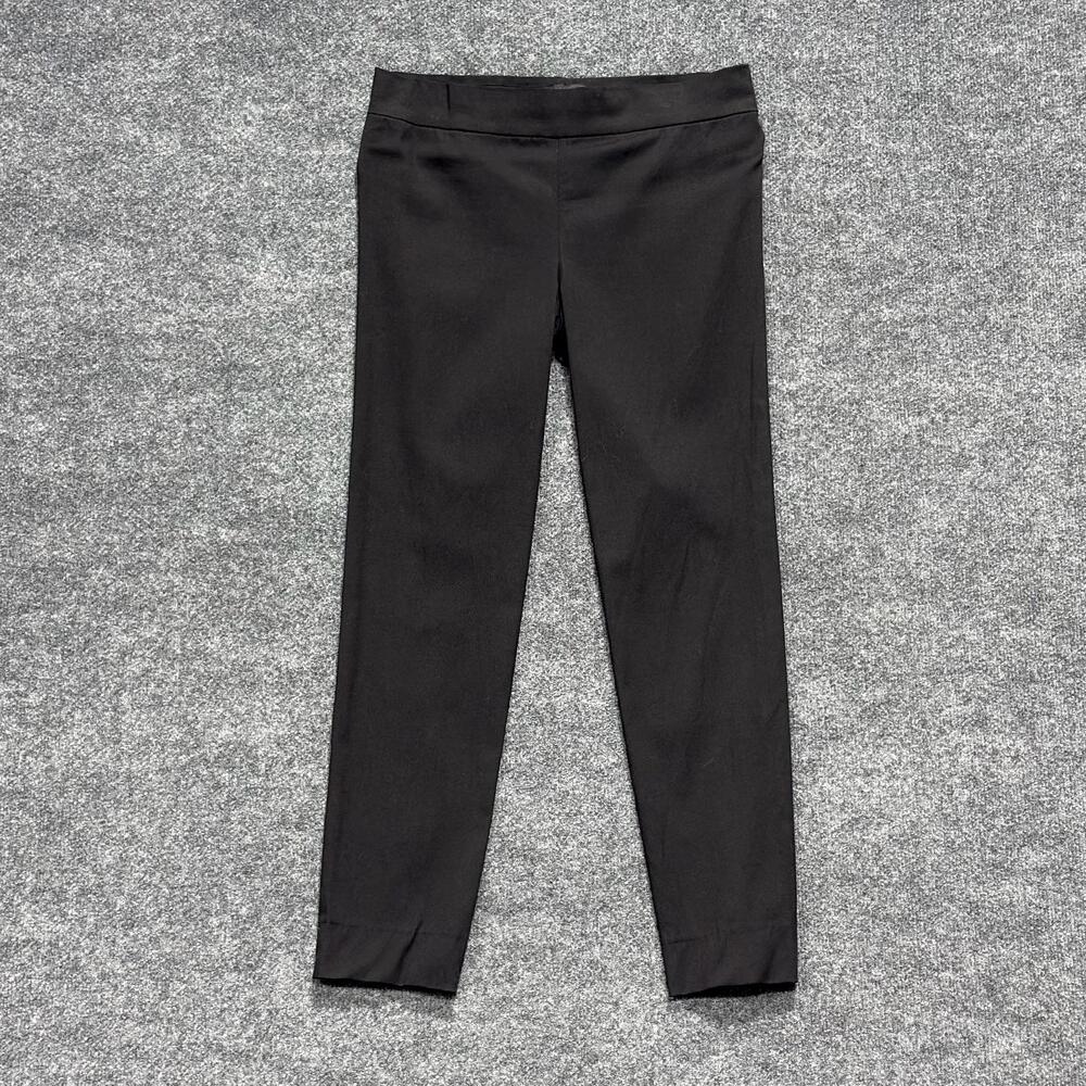 The Row Pants Womens Medium Black Twill Pull On Stretch Dress Trousers Office